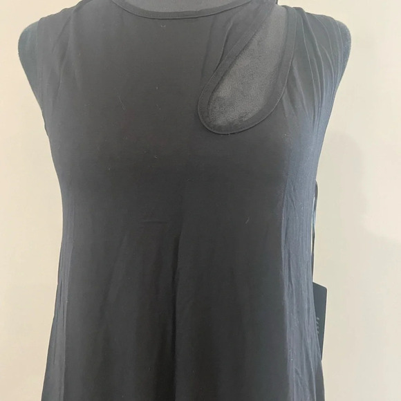 NWT Michael Lauren Small Black Soft Tank Dress with Cutout up Front - Picture 2 of 6
